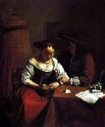 Jacob Ochtervelt Der Liebesantrag an die Lesende oil painting